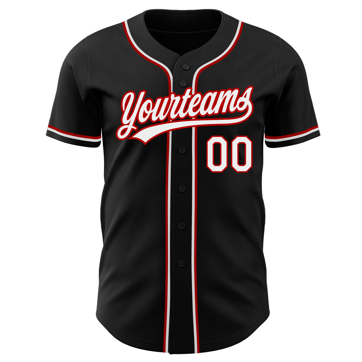 Custom White Red-Black Classic Style Authentic Baseball Jersey