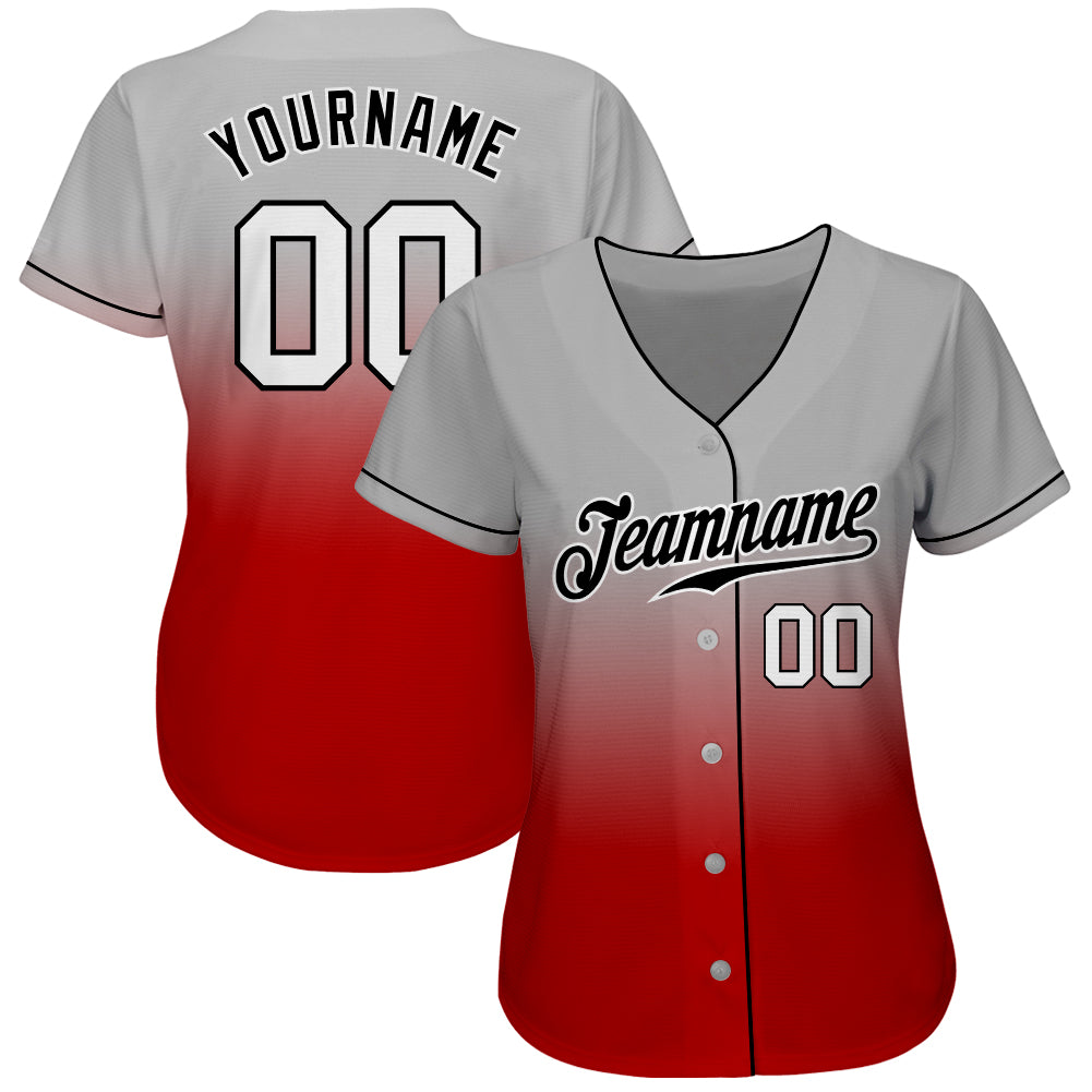 Custom Red White-Black Authentic Baseball Jersey – FiitgCustom