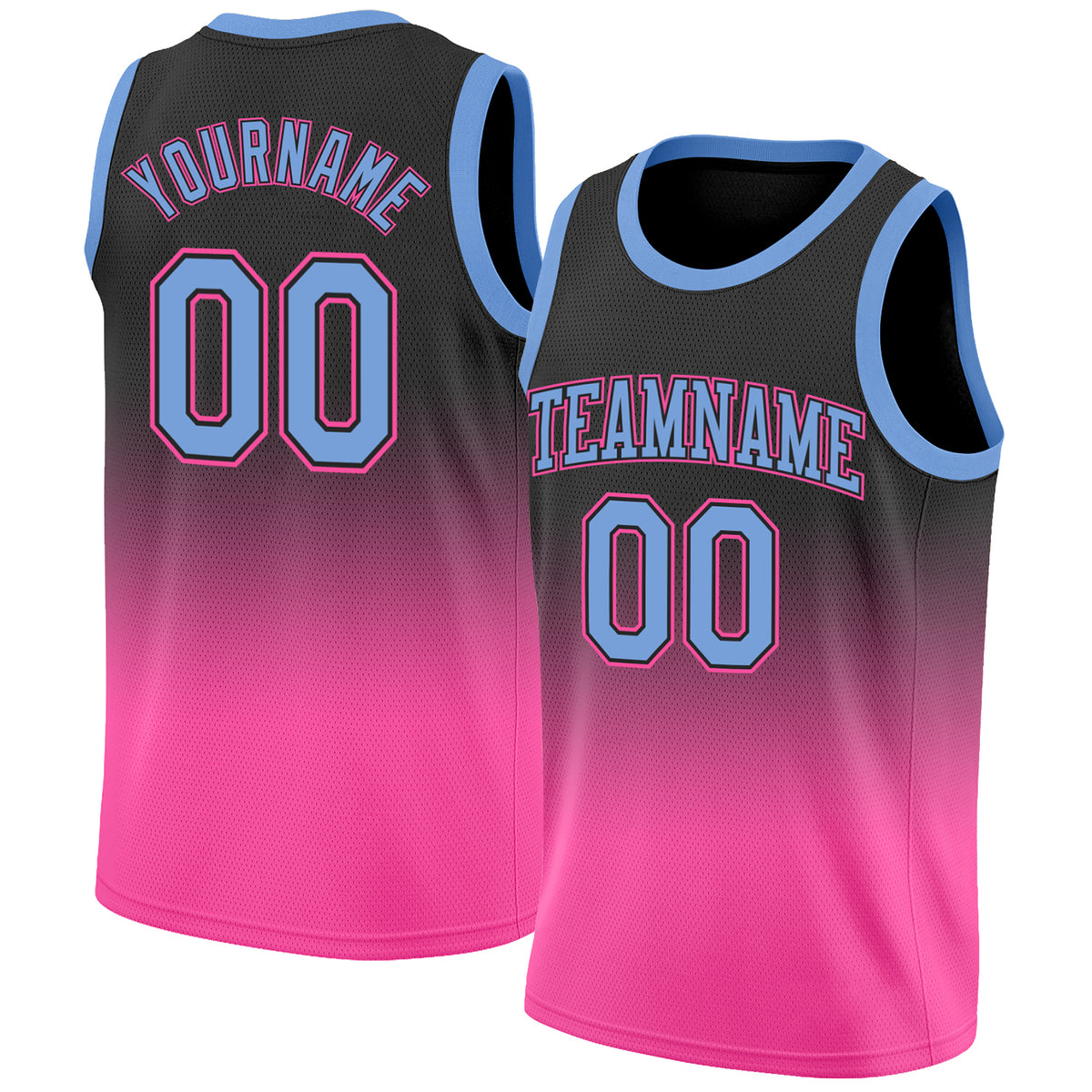 Custom Black Light Blue-Pink Authentic Fade Fashion Basketball Jersey Fast  Shipping – FiitgCustom