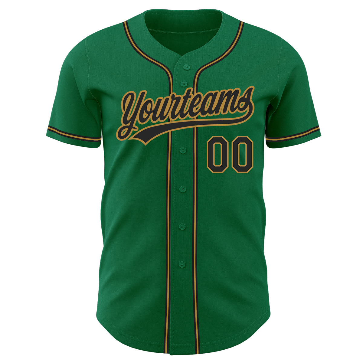 Custom Kelly Green Kelly Green-White 3D Pattern Design Authentic St. Patrick's Day Baseball Jersey Youth Size:L