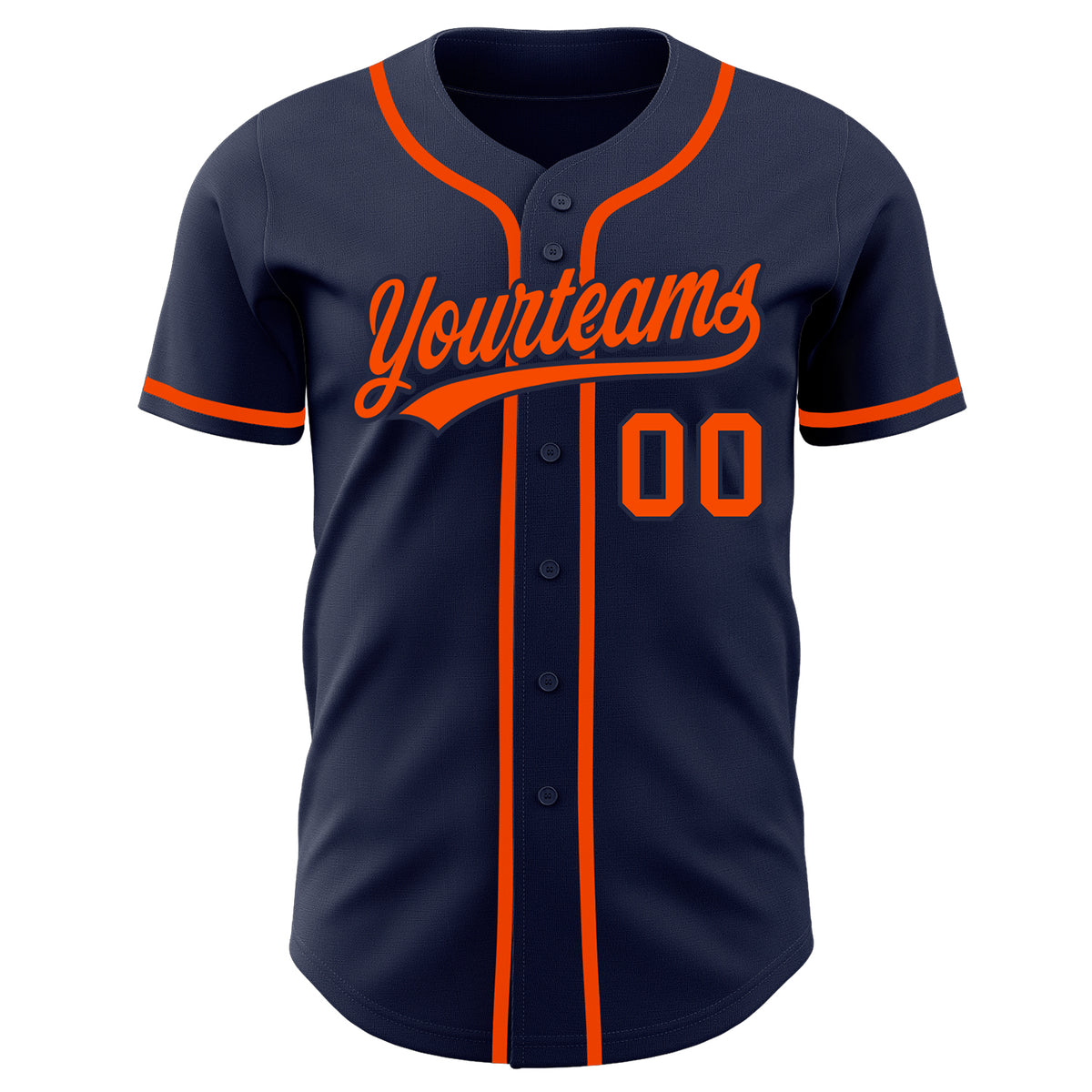 Orange-Navy Blue Custom Baseball Jersey - 3XL