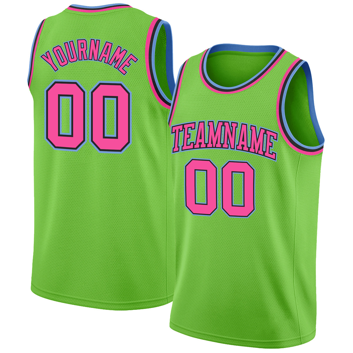 Custom Pink White Round Neck Sublimation Basketball Suit Jersey