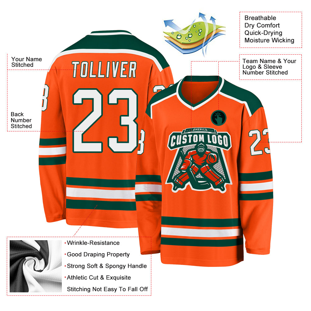 Cheap Custom Green Cream-Red Hockey Jersey Free Shipping – CustomJerseysPro