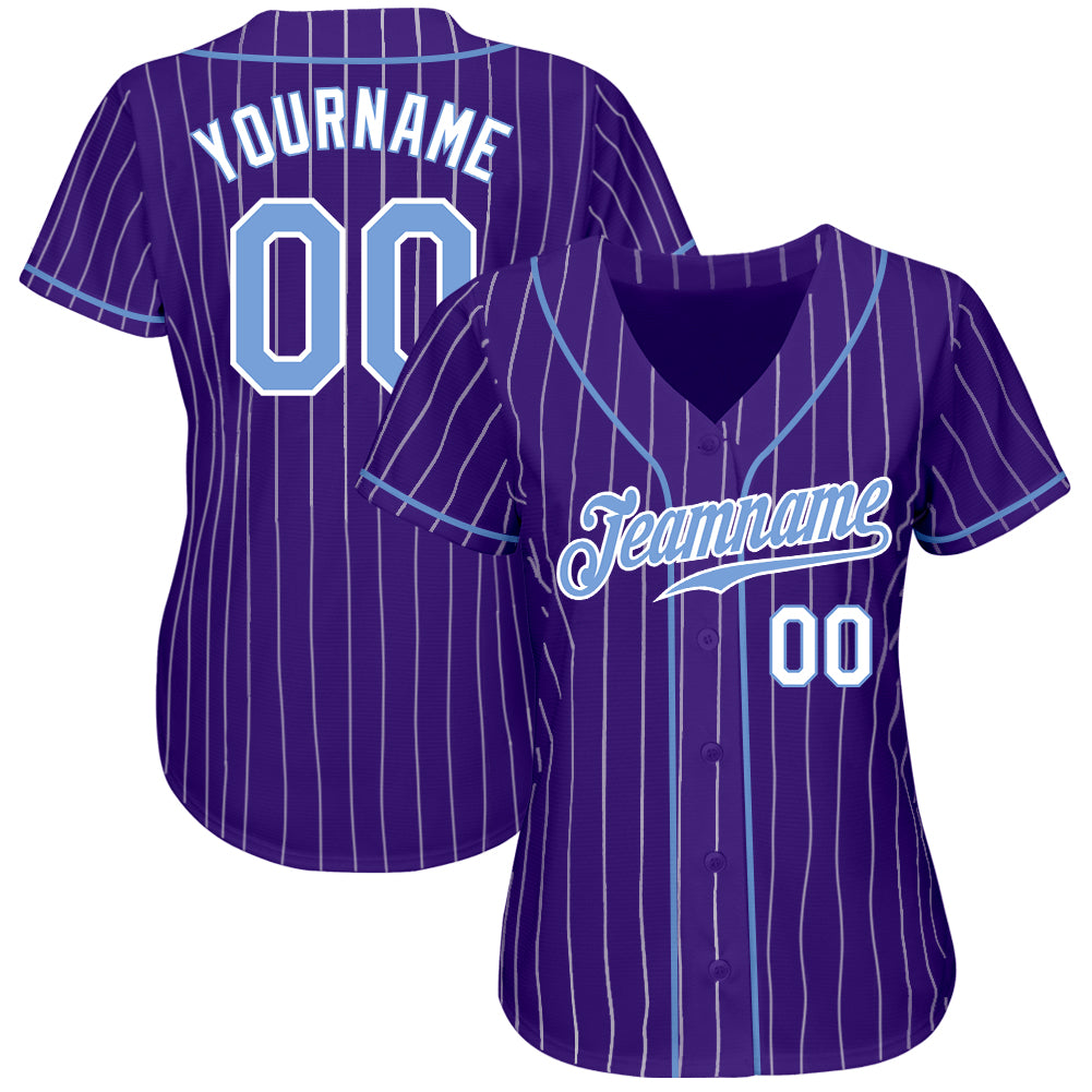 Custom White Purple-Black Authentic Baseball Jersey