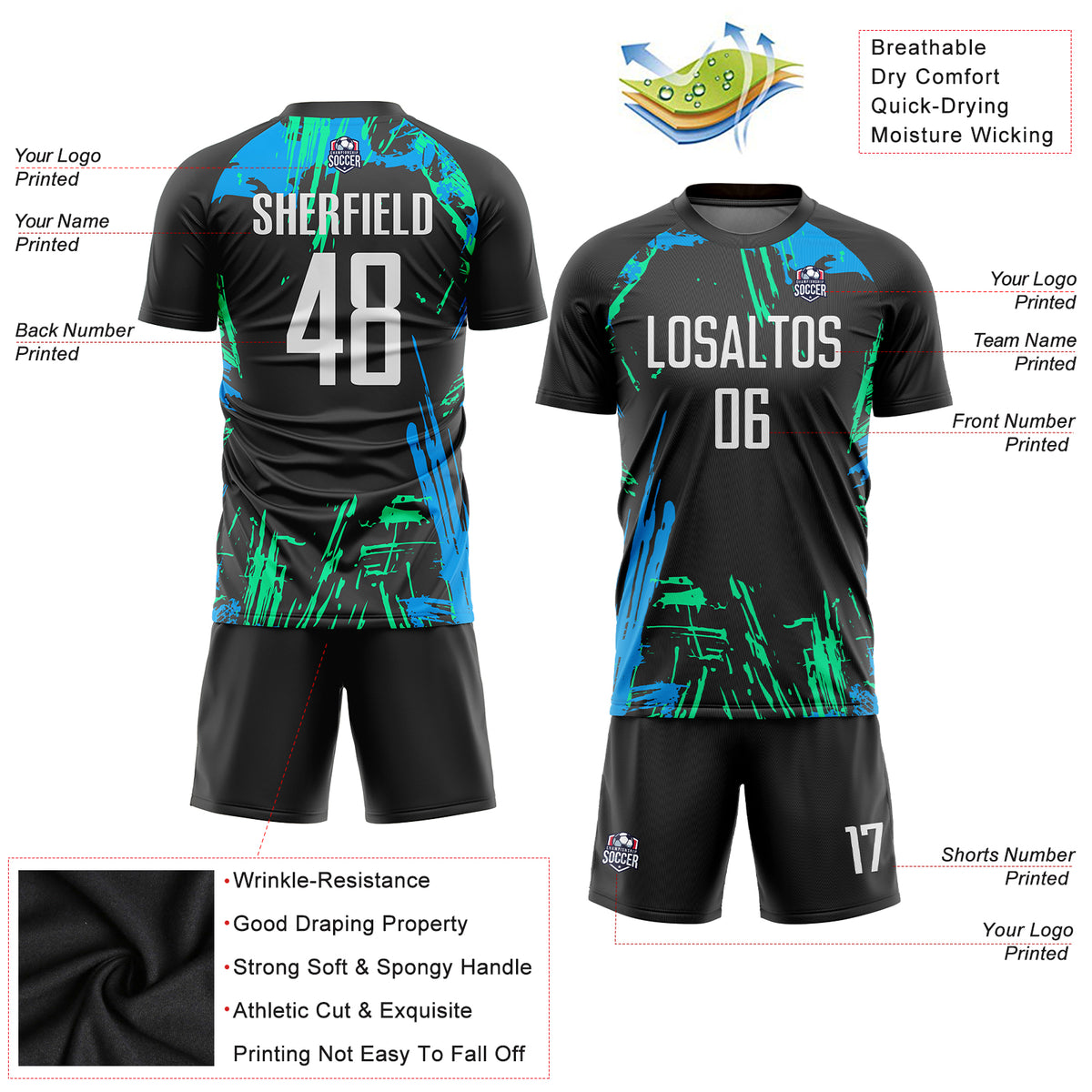 Custom Light Blue Pink-White Sublimation Soccer Uniform Jersey Sale – UKSN  INC