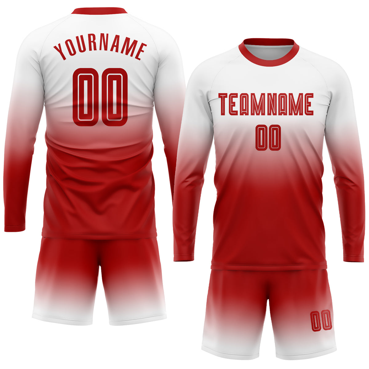 Custom Red Green-White Sublimation Soccer Uniform Jersey Fast