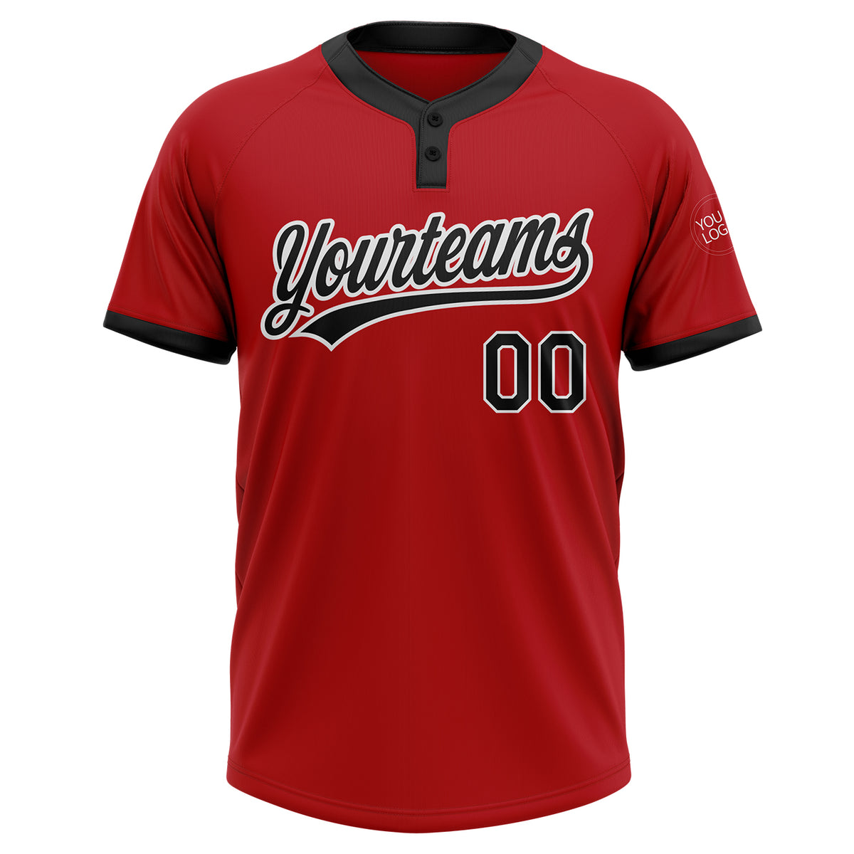 Custom Softball Jersey Red White-Black