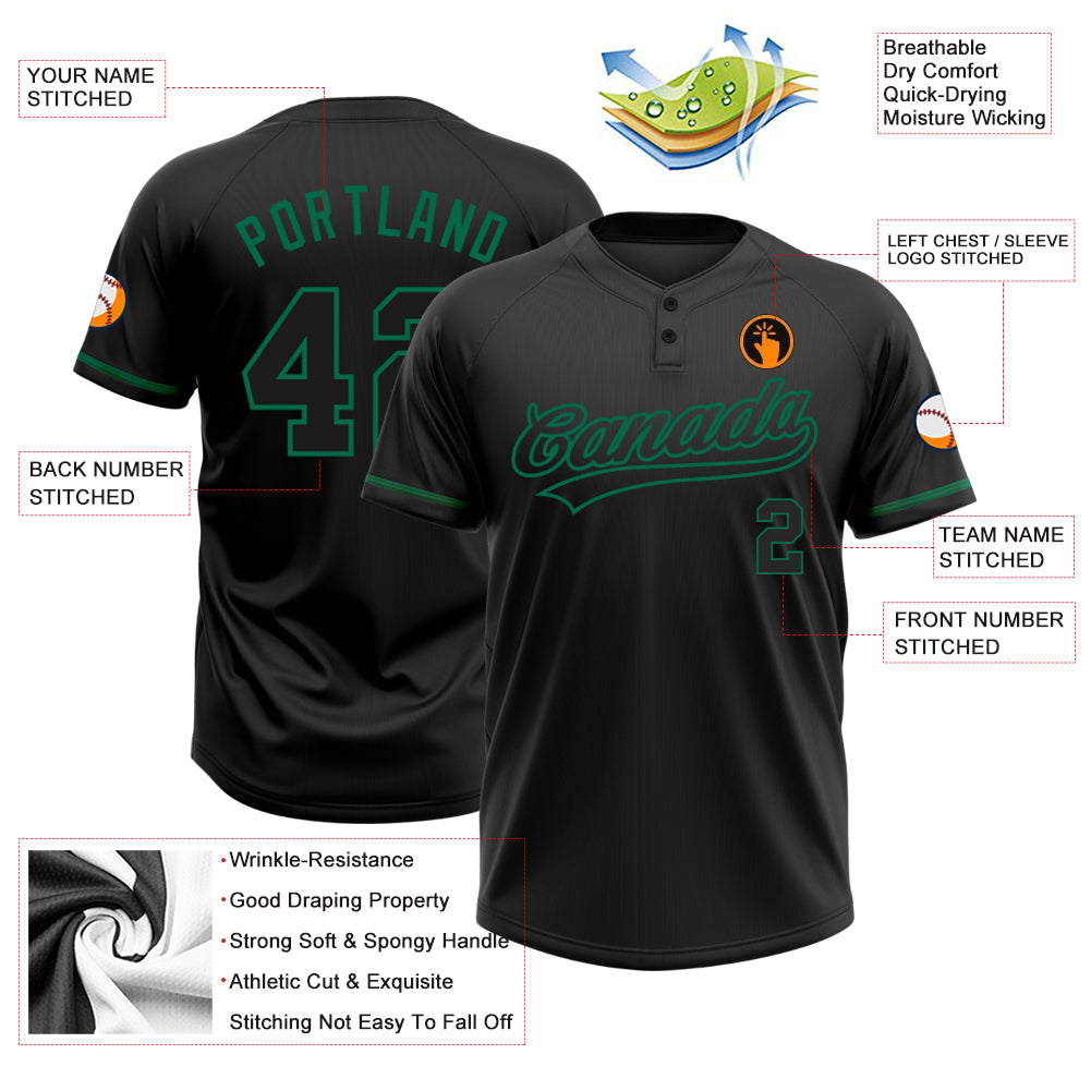 Custom Cream Kelly Green-Black Two-Button Unisex Softball Jersey Fast  Shipping – FiitgCustom