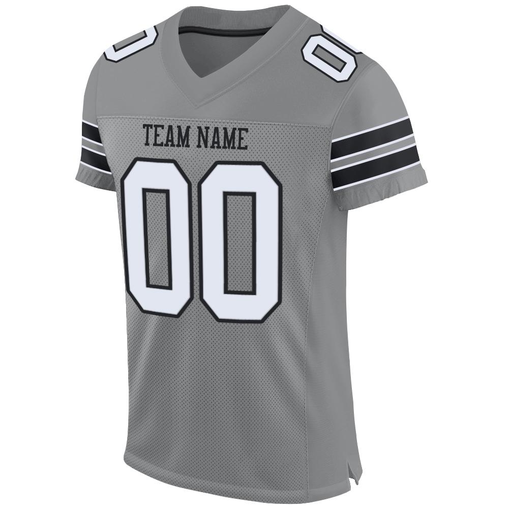 Custom Black Red-White Mesh Authentic Football Jersey