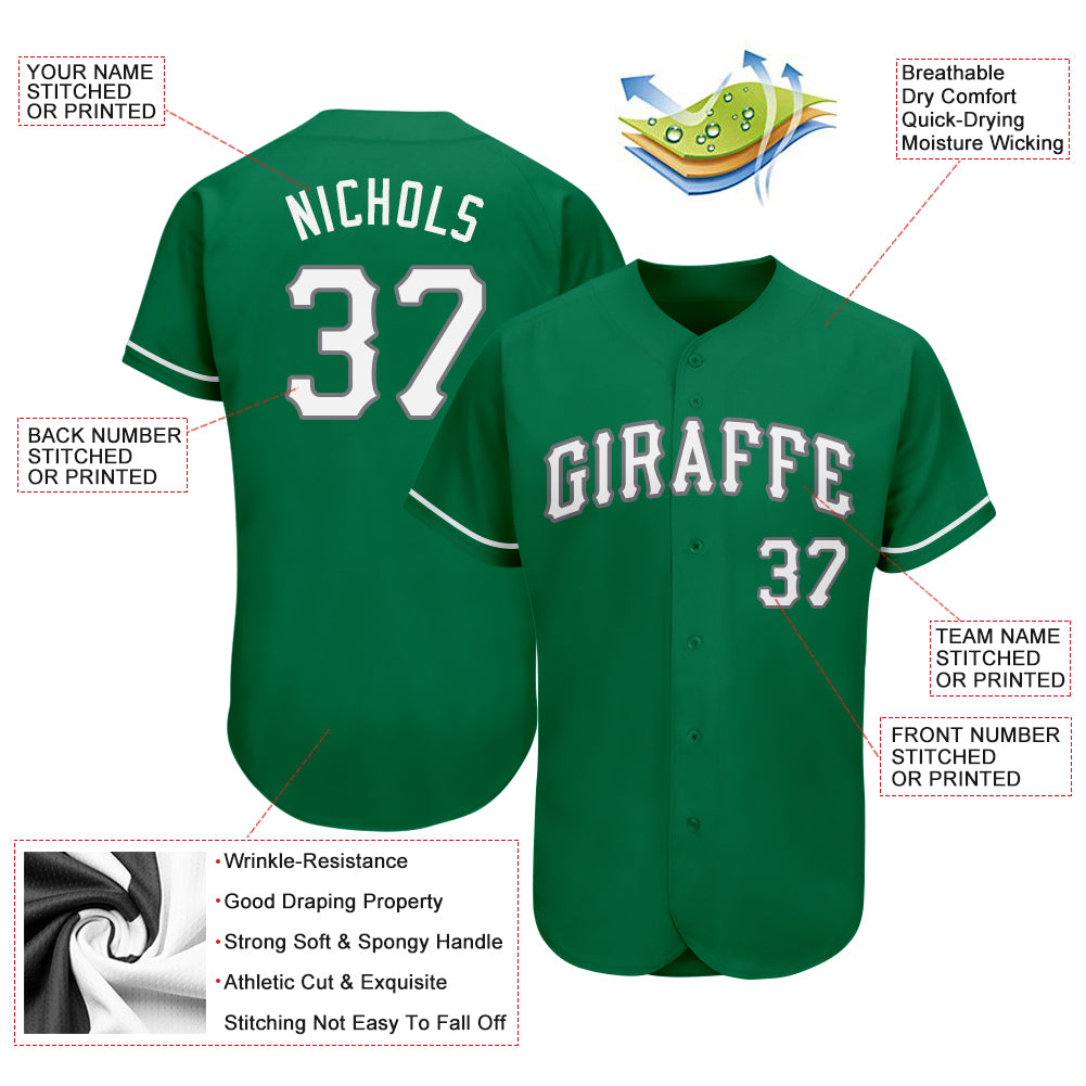 Custom Kelly Green White-Gray Authentic St. Patrick's Day Baseball Jer –  FiitgCustom