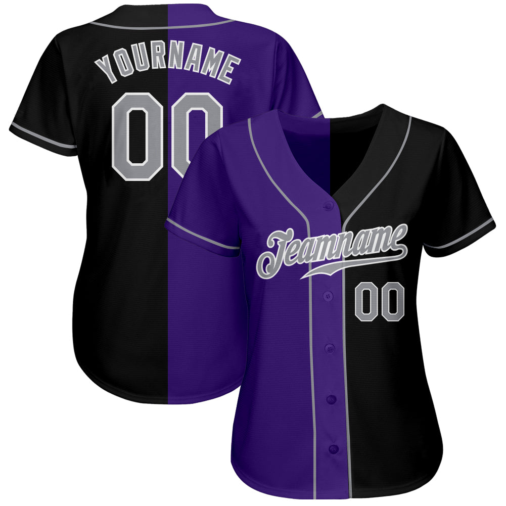 Custom Gray Purple-Black Baseball Jersey – FiitgCustom