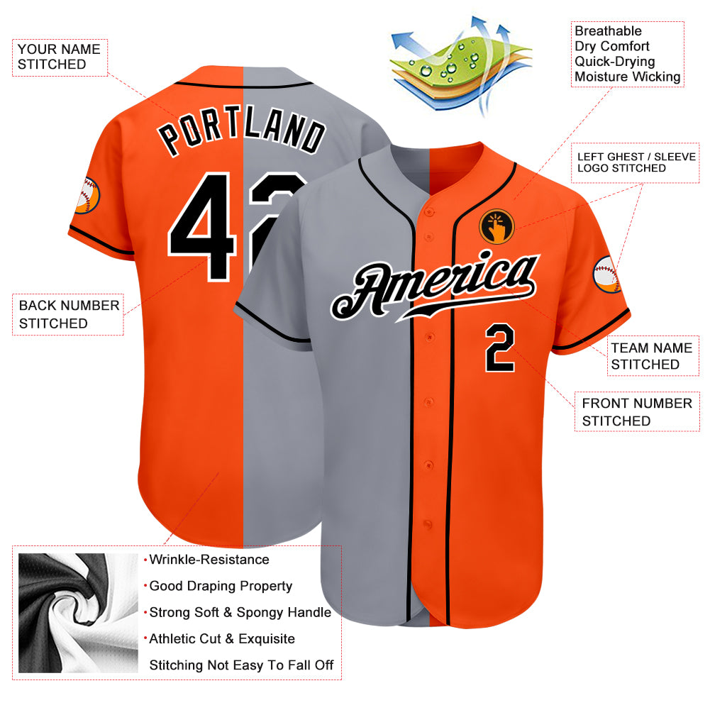 Cheap Custom Gray Orange-White Authentic Baseball Jersey Free Shipping –  CustomJerseysPro