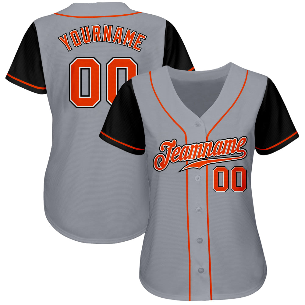 Custom Gray Orange-Black Authentic Two Tone Baseball Jersey Fast Shipping –  FiitgCustom