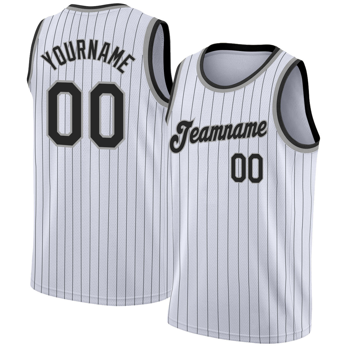 Custom Black White Pinstripe Purple-White Authentic Basketball Jersey  Discount