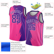 Load image into Gallery viewer, Custom Pink Purple-White Abstract Brush Splash Authentic City Edition Basketball Jersey
