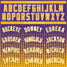 Load image into Gallery viewer, Custom Purple Gold-White Halftone Authentic City Edition Basketball Jersey
