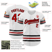 Load image into Gallery viewer, Custom White Red-Black Line Authentic Baseball Jersey
