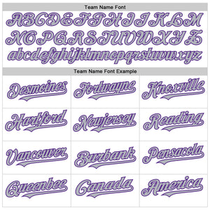 Custom White Purple-Gray Line Authentic Baseball Jersey