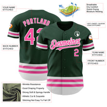 Load image into Gallery viewer, Custom Green Pink-White Line Authentic Baseball Jersey
