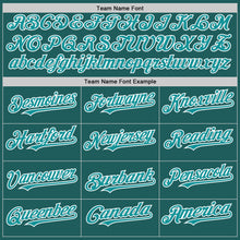 Load image into Gallery viewer, Custom Teal White Line Authentic Baseball Jersey
