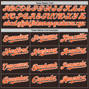 Custom Brown Orange-White Line Authentic Baseball Jersey