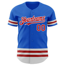 Load image into Gallery viewer, Custom Thunder Blue Red-White Line Authentic Baseball Jersey
