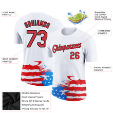 Load image into Gallery viewer, Custom White Red-Black 3D American Flag Patriotic Performance T-Shirt
