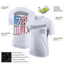 Load image into Gallery viewer, Custom White Black 3D American Flag Patriotic Performance T-Shirt
