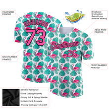 Load image into Gallery viewer, Custom White Pink-Black 3D Pattern Design Tropical Hawaii Flamingo Performance T-Shirt
