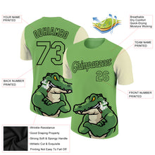 Load image into Gallery viewer, Custom Aurora Green Black-Cream 3D Pattern Design Crocodile Performance T-Shirt
