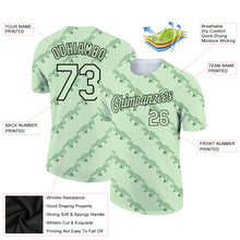 Load image into Gallery viewer, Custom Pea Green Black 3D Pattern Design Dinosaur Performance T-Shirt

