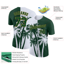 Load image into Gallery viewer, Custom Green Old Gold-White 3D Pattern Design Hawaii Coconut Trees Performance T-Shirt
