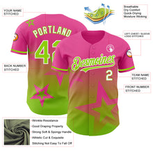 Load image into Gallery viewer, Custom Pink Neon Green-White 3D Pattern Design Gradient Style Twinkle Star Authentic Baseball Jersey
