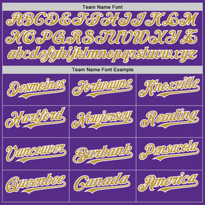 Custom Purple Old Gold-White 3D Pattern Design Gradient Style Twinkle Star Authentic Baseball Jersey