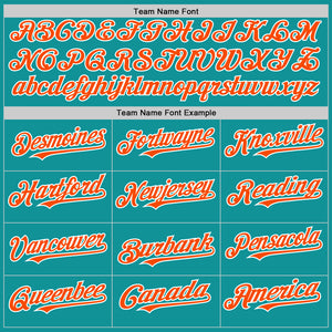 Custom Teal Orange-White 3D Pattern Design Gradient Style Twinkle Star Authentic Baseball Jersey