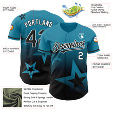 Load image into Gallery viewer, Custom Panther Blue Black-White 3D Pattern Design Gradient Style Twinkle Star Authentic Baseball Jersey
