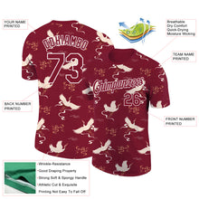 Load image into Gallery viewer, Custom Crimson White 3D Pattern Design Animal Crane Performance T-Shirt
