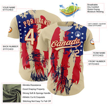 Load image into Gallery viewer, Custom Cream Red-Royal 3D Pattern Design American Spirit American Eagle And Stars Authentic Baseball Jersey
