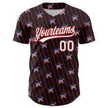 Load image into Gallery viewer, Custom Black White-Red 3D American Spirit American Flag And Stars Authentic Baseball Jersey
