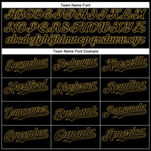 Load image into Gallery viewer, Custom Black Old Gold 3D Pattern Design Diagonal Stripes Authentic Baseball Jersey
