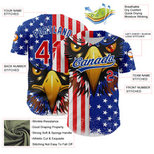 Load image into Gallery viewer, Custom White Red-Royal 3D American Flag Eagle And Star Authentic Baseball Jersey
