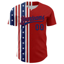 Load image into Gallery viewer, Custom Red US Navy Blue 3D American Flag And Star Authentic Baseball Jersey
