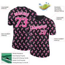 Load image into Gallery viewer, Custom Black Pink-White 3D Pink Ribbon Breast Cancer Performance T-Shirt
