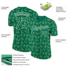 Load image into Gallery viewer, Custom Kelly Green White 3D Pattern Design Money Sign Performance T-Shirt
