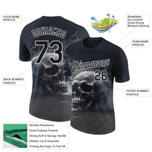 Load image into Gallery viewer, Custom Black White 3D Gothic Style Skull Fashion Performance T-Shirt
