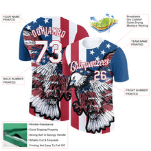 Load image into Gallery viewer, Custom White Red-Royal 3D American Flag And Eagle Performance T-Shirt
