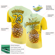 Load image into Gallery viewer, Custom Pea Green Gold-Black 3D Pattern Design Hawaii Style Pineapple Performance T-Shirt
