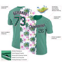 Load image into Gallery viewer, Custom Kelly Green Pink-White 3D Tropical Hawaii Palm Tree And Animal Flamingo Performance T-Shirt
