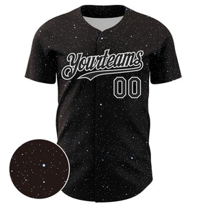 Custom Black White 3D Pattern Design Starry Sky Authentic Baseball Jersey