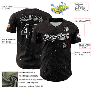 Custom Black White 3D Pattern Design Starry Sky Authentic Baseball Jersey